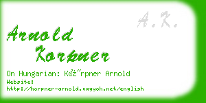 arnold korpner business card